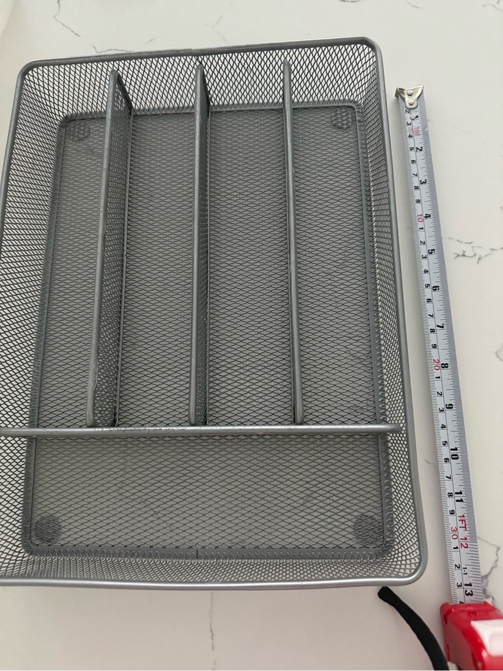 Skim Metal Mesh cutlery Organizer Tray - Gray